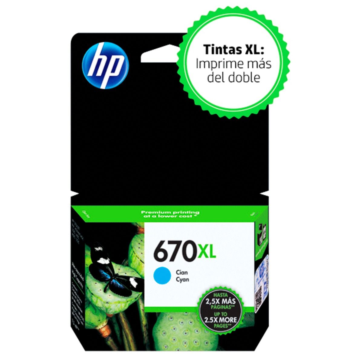 56238.jpg Tinta HP 670XL Cyan CZ118AL Para Deskjet 4615, 4625, 3525, 5525 - Imagen 1
