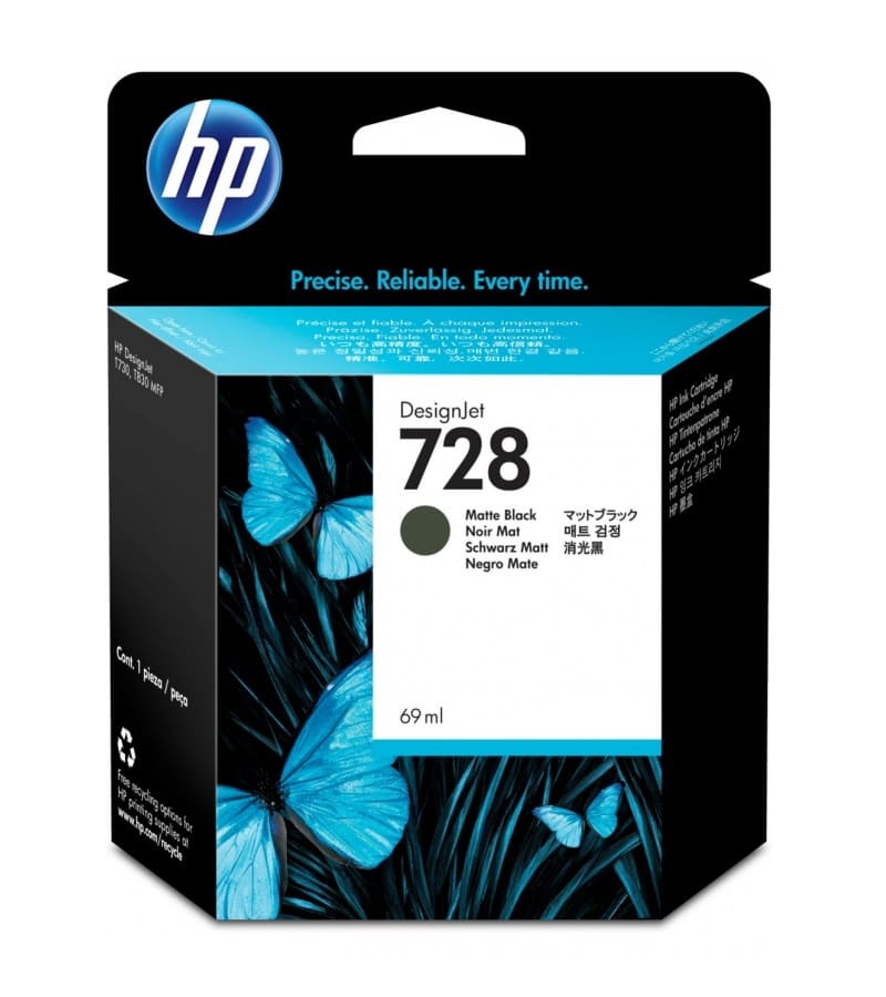 Cartucho-HP-F9J64A-728-Negro-Mate-69ml.jpg Tinta HP 728 Matte Black F9J64A T730, T830 69ML - Imagen 1