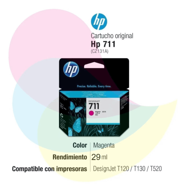 Tinta HP 711 Magenta CZ131A T120/T520 29ML - Imagen 4