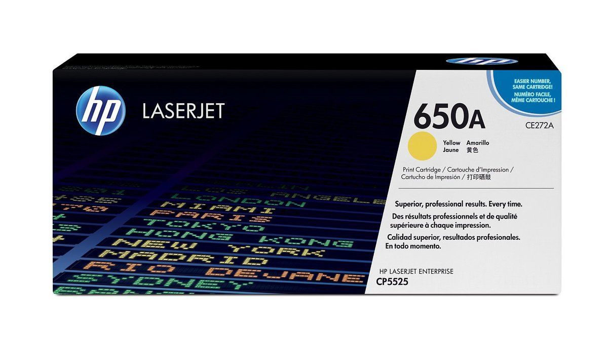 Cartucho-de-Toner-HP-650A-Amarillo.jpg Toner HP 650A Yellow CE272A Para CP5525/ M750 - Imagen 1