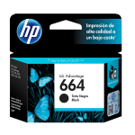 Tinta HP 664 Black F6V29AL Deskjet 3635, 3787
