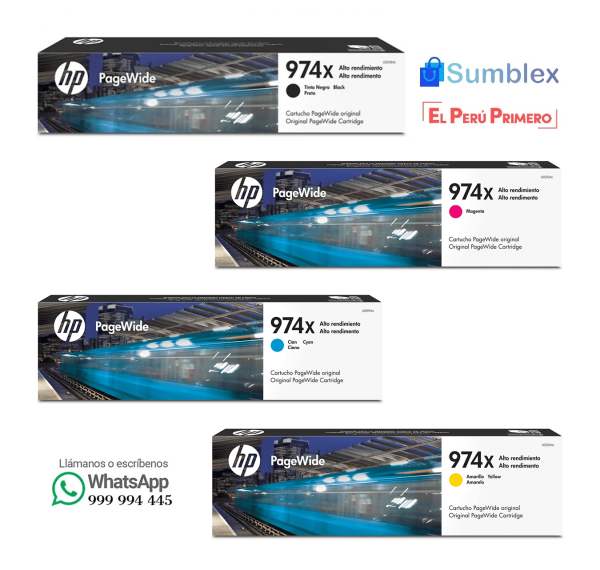 Tinta HP 974X Negro L0S08AL Para PageWide 577, 477 - Imagen 2