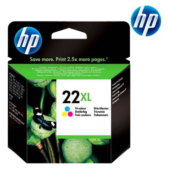 Tinta HP 22XL Tricolor C9352CL Tinta HP 22XL Tricolor C9352CL Para D1400, F380, D1330