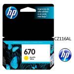 Tinta HP 670 Yellow CZ116AL Para 3525, 4615