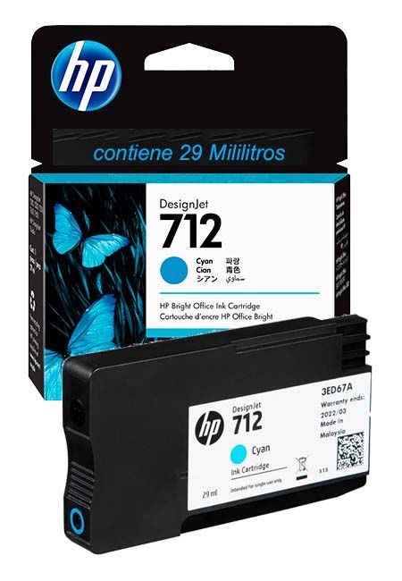Tinta HP 712 Cyan 3ED67A