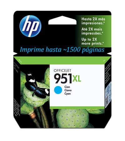 Tinta HP 951XL Cyan CN046AL Tinta HP 951XL Cyan CN046AL Para 276dw, 8100 - Imagen 1