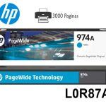 Tinta HP 974A Cyan L0R87AL PageWide 577, 477