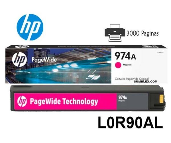 Tinta HP 974A Magenta L0R90AL Para 452, 552