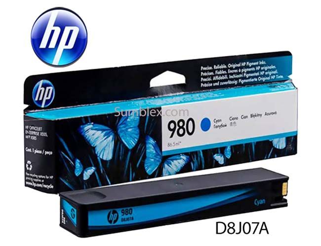 Tinta HP 980 Cyan D8J07A Tinta HP 980 Cyan D8J07A Para X585DN, X555DN - Imagen 1
