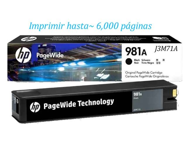 Tinta HP 981A Black J3M71A Tinta HP 981A Black J3M71A mfp 586dn, 556xh - Imagen 1