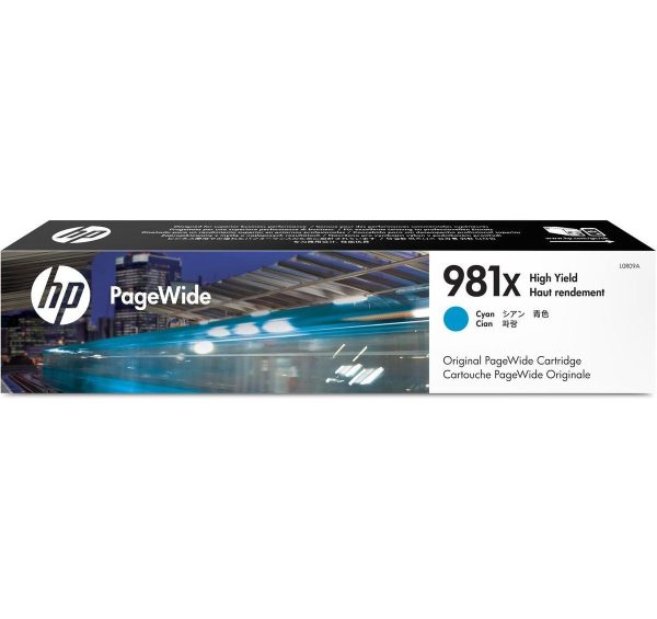 Tinta HP 981X Cyan L0R09A mfp 586dn, 556dn - Imagen 2