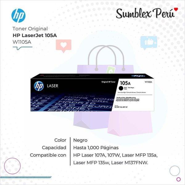Toner HP 105A Negro W1105A