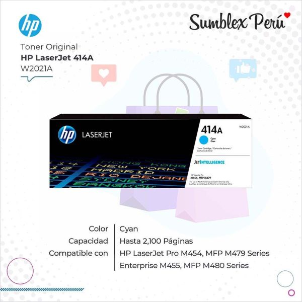 Toner HP 414A Cyan W2021A