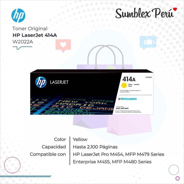 Toner HP 414A Yellow W2022A