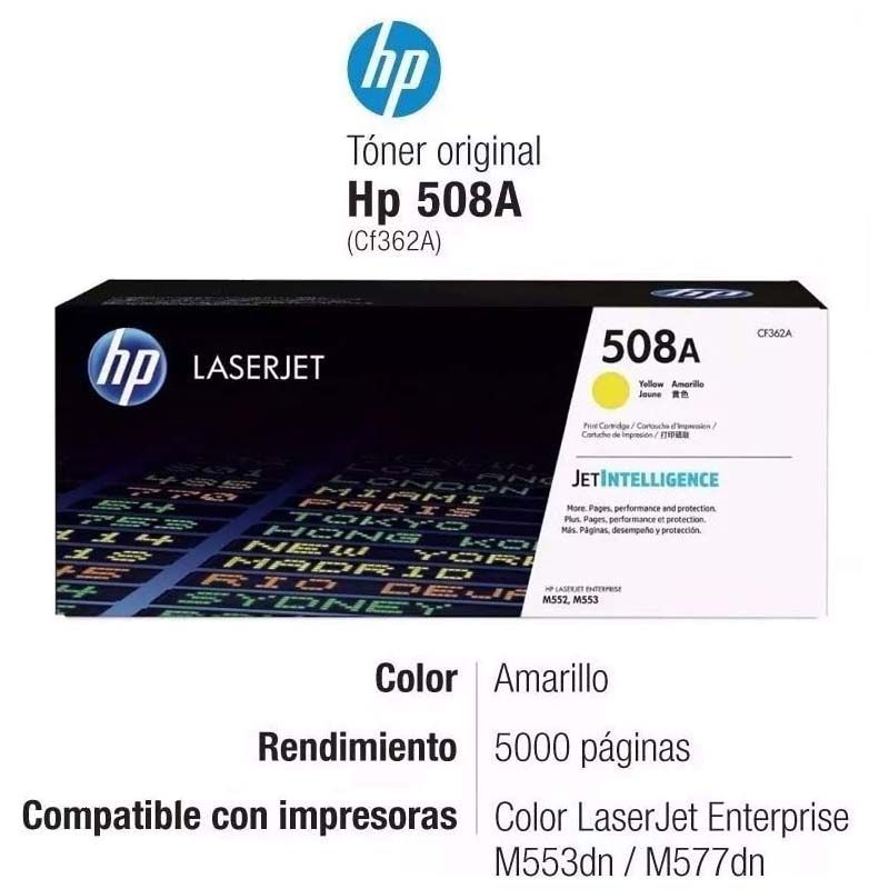 Toner HP 508A Yellow CF362A Toner HP 508A Yellow CF362A