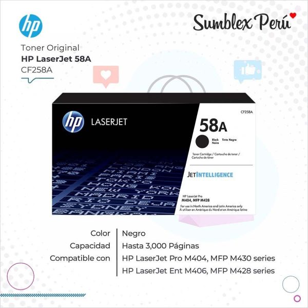 Toner HP 58A Negro CF258A