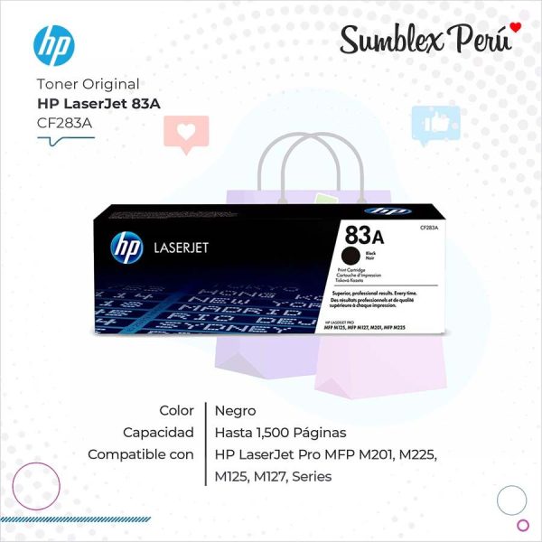 Toner HP 83A Negro CF283A M127 / M201 / M225 - Imagen 2