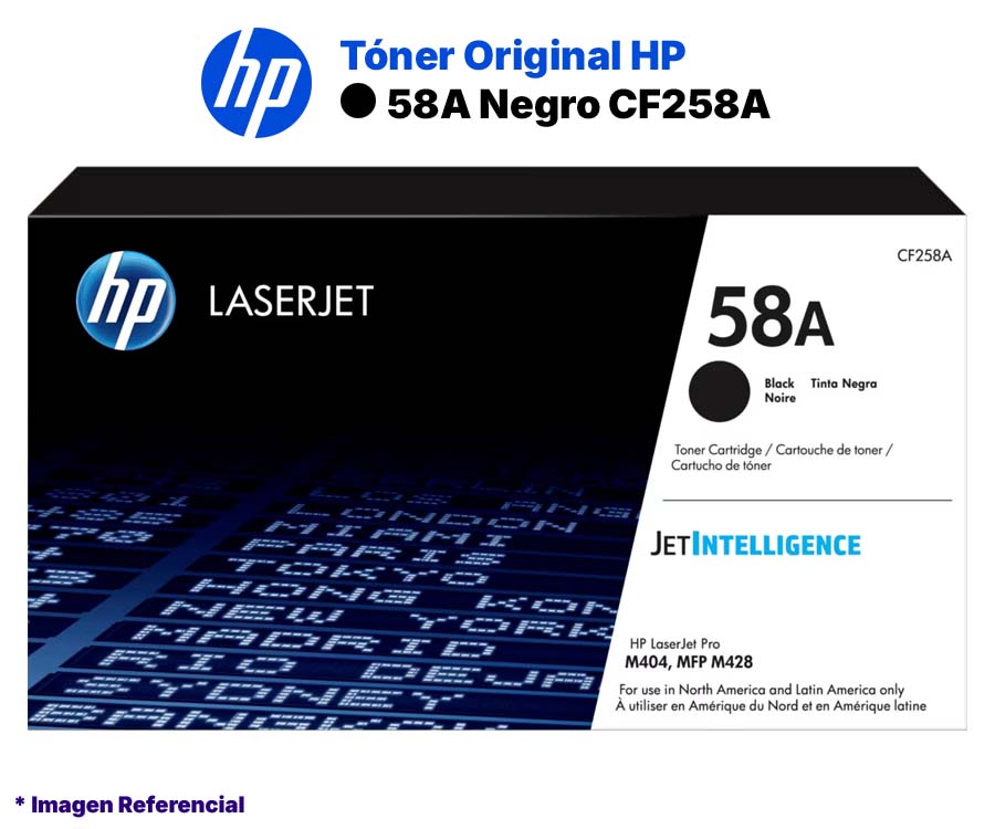 Toner Original HP 58A Negro CF258A Toner Original HP 58A Negro CF258A