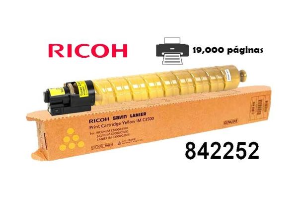 Toner Ricoh 842252Yellow Para IM-C3000, M-C3500