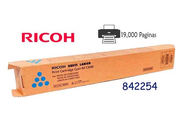 Toner Ricoh 842254 Cyan Toner Ricoh 842254 Cyan Para IM-C3000, M-C3500 - Imagen 1