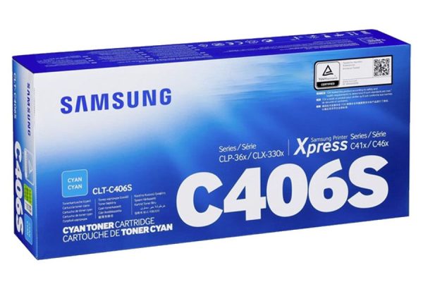 Toner Samsung CLT-C406S Cyan ST988A CLP-360, C410W - Imagen 2