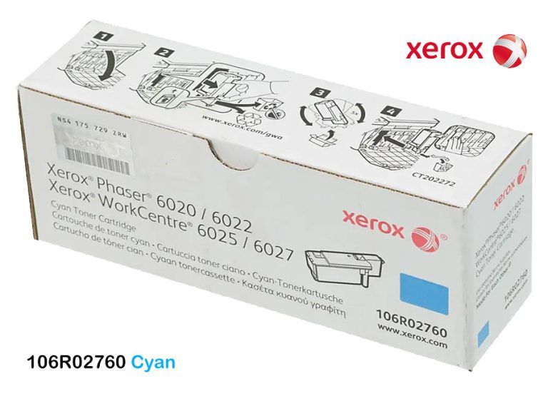 Toner Xerox 106R02760 Cyan PH 6020/6022 WC 6027