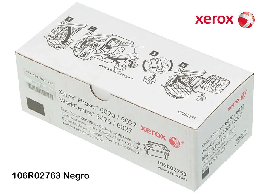 Toner Xerox 106R02763 Black Original Toner Xerox 106R02763 Black PH 6020/6022 WC 6027 - Imagen 1
