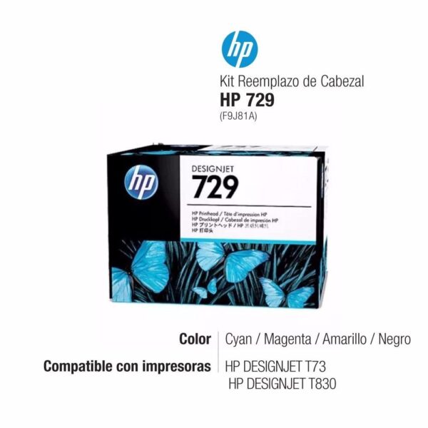 Cabezal HP 729 F9J81A Para DesignJet T730 / T830 - Imagen 5