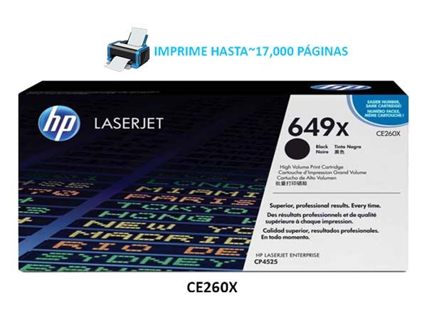 Toner HP 649X Negro CE260X Toner HP 649X Negro CE260X Para CP4525 Series - Imagen 1