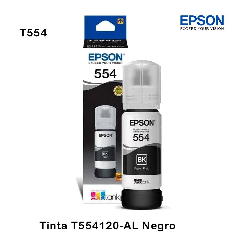 Tinta Epson T554 Negro Pigmentada T554120-AL de 70ml Tinta Epson T554120-AL Negro Pigmentado L8160/L8180 - Imagen 1