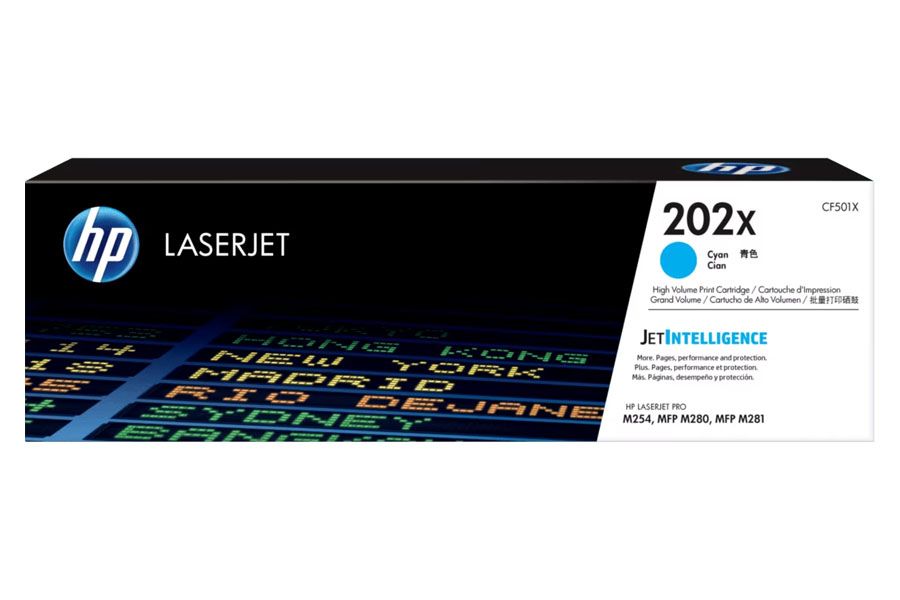 Toner HP 202X Cyan CF501X Toner HP 202X Cyan CF501X