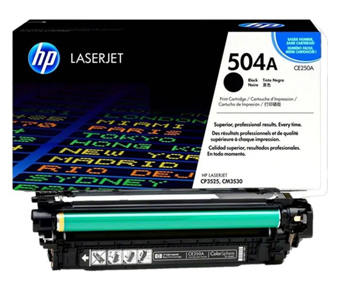 Toner HP 504A CE250A Toner HP 504A Black CE250A Para CM3530, CP3525 - Imagen 1