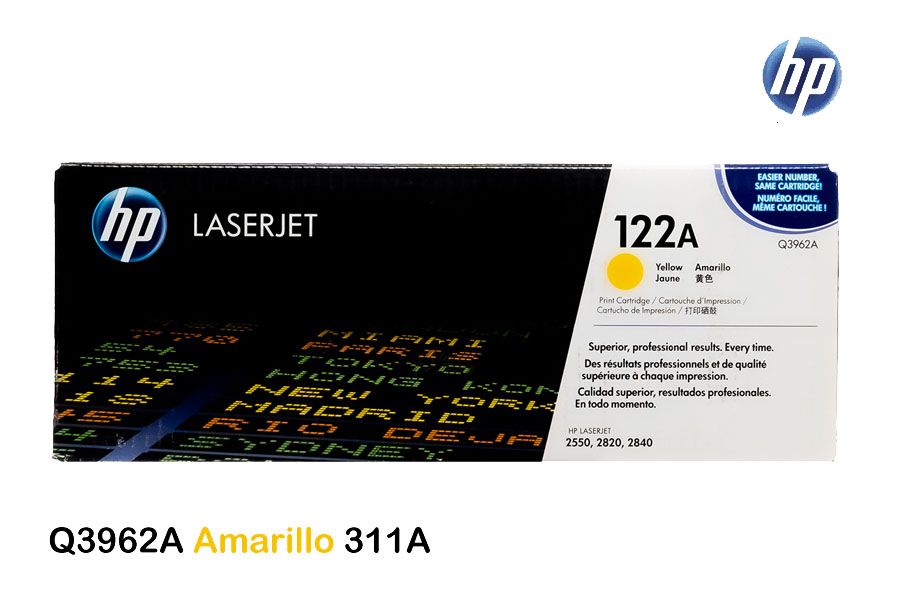 Toner HP 122A Yellow Q3962A Toner HP 122A Yellow Q3962A Para 2550, 2820, 2830 - Imagen 1