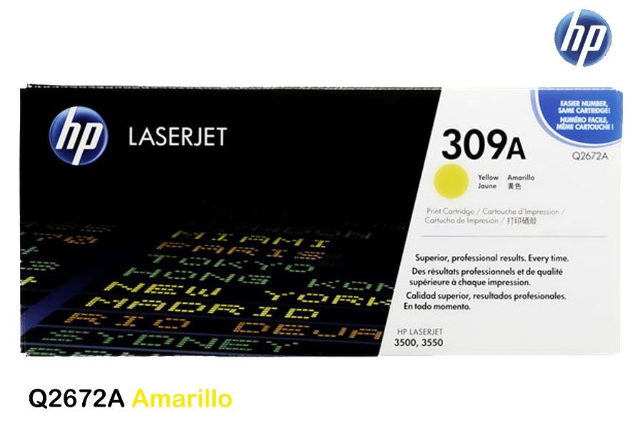 Toner HP 309A Yellow Q2672A Toner HP 309A Yellow Q2672A Para 3500, 3550, 3700 - Imagen 1