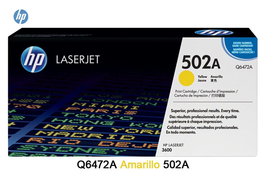Toner HP 502A Yellow Q6472A Toner HP 502A Yellow Q6472A Para 3600, CP3505 - Imagen 1