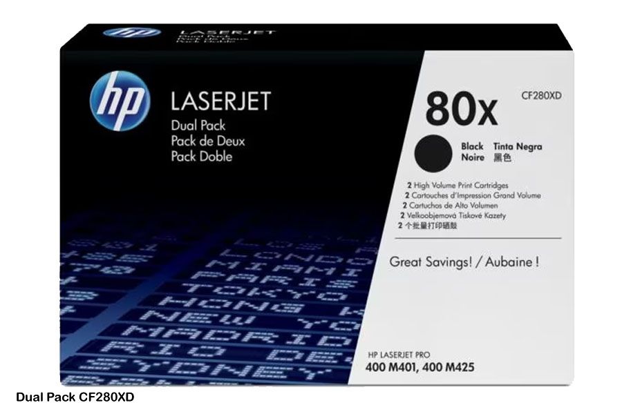 Toner HP 80X Dual Pack CF280XD Toner HP 80X Dual Pack CF280XD Para M401, M425 - Imagen 1