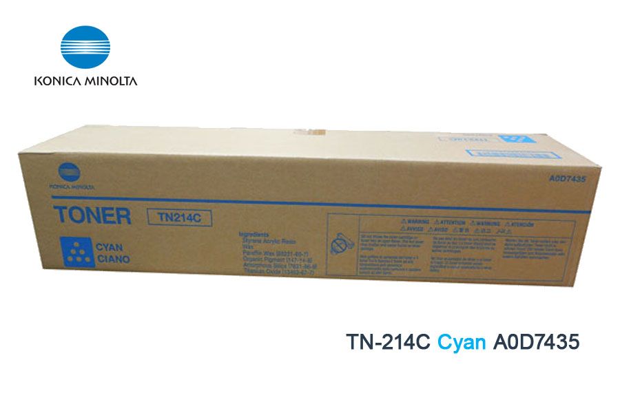 Toner Konica Minolta TN-214C Cyan A0D7435 Toner Konica Minolta TN-214C Cyan C200 A0D7435 - Imagen 1