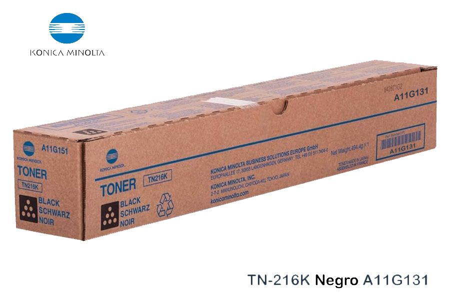 Toner Konica Minolta TN-216K Black A11G131 Toner Konica Minolta TN-216K Black A11G131 C280 - Imagen 1