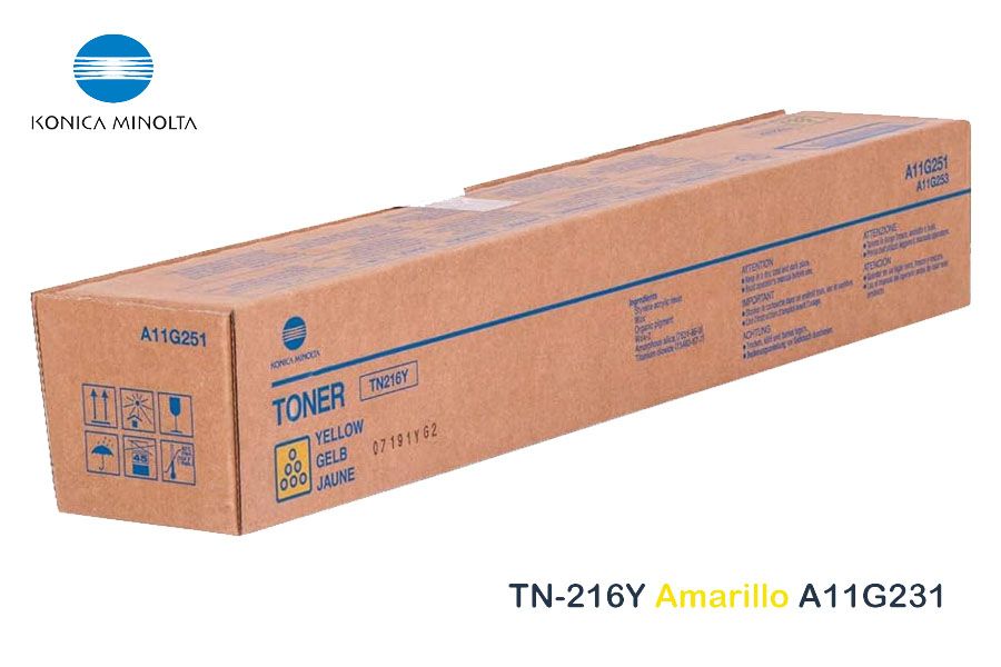 Toner Konica Minolta TN-216Y Yellow A11G231 C220 Toner Konica Minolta TN-216Y Yellow A11G231 C220 - Imagen 1