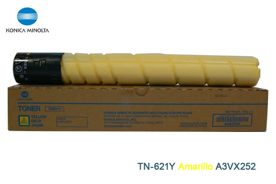 Toner Konica Minolta TN-621Y Yellow A3VX252 Toner Konica Minolta TN-621Y Yellow A3VX252 C71HC - Imagen 1