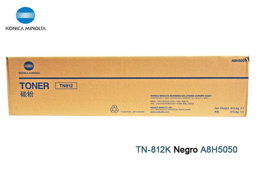 Toner Konica Minolta TN-812K Black A8H5050 Toner Konica Minolta TN-812 Negro A8H5050 758, 958 - Imagen 1