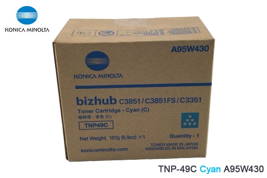 Toner Konica Minolta TNP-49C Cyan A95W430 Toner Konica Minolta TNP-49C Cyan C3851/C3351 - Imagen 1