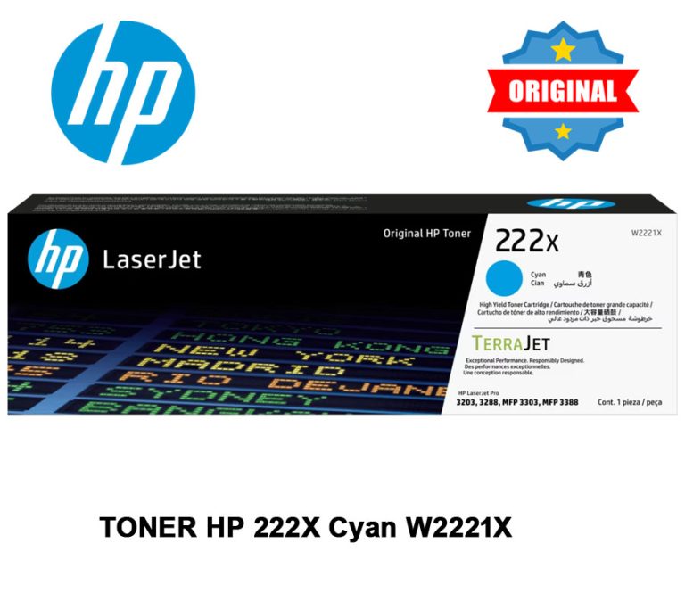 Toner HP 222X Cyan W2221X